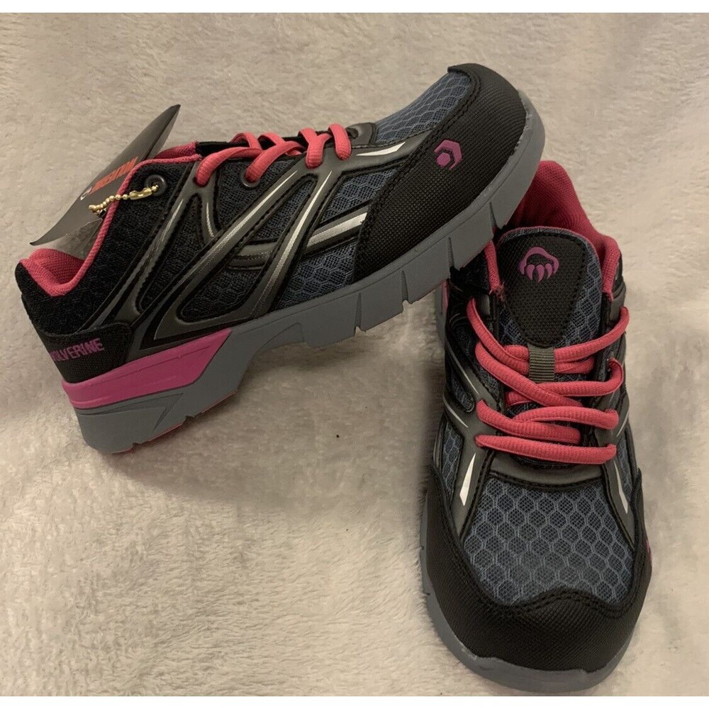 Wolverine Jetstream CarbonMax Women's‎ 5.5 Safety Toe Grey/Pink Slip Resist Shoe
